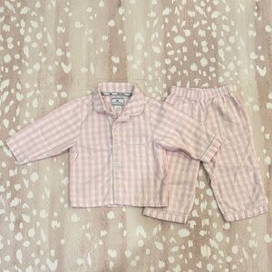 Petite Plume Baby Pink Gingham Pajama Set 12-18M Classic Button Sleepwear